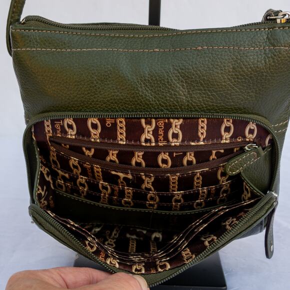 Small Green Purse TIGNANELLO Crossbody Bag With Organizer Leather - Picture 6 of 8